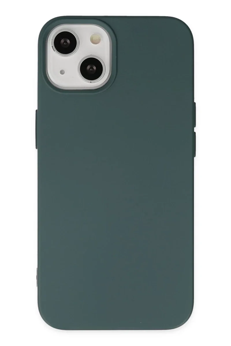 Apple iPhone 14 Plus Kılıf Nano içi Kadife Silikon - Koyu Yeşil Apple iPhone 14 Plus Kılıf Nano içi Kadife Silikon - Koyu Yeşil