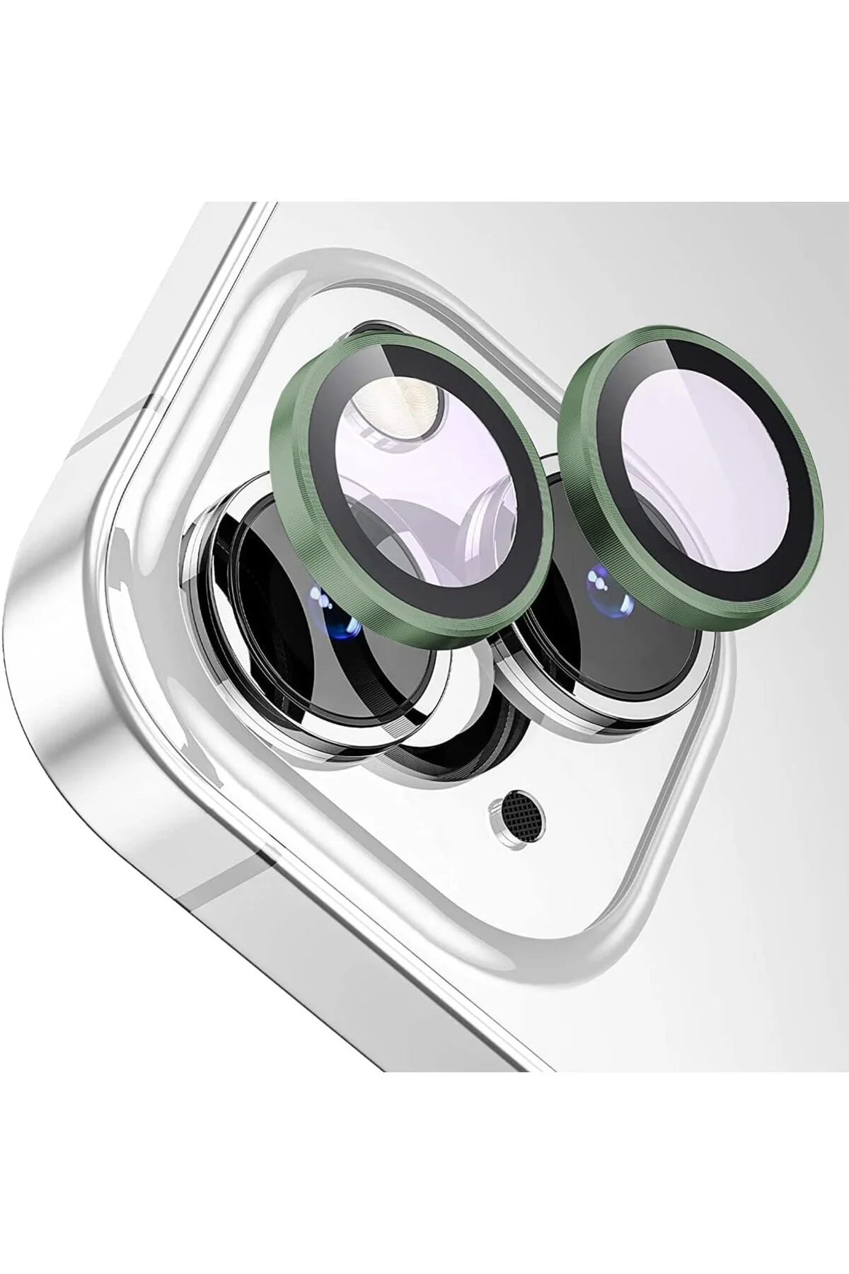 Apple Iphone 14 Plus Gerçek Cam Safir Lens Koruma Yeşil