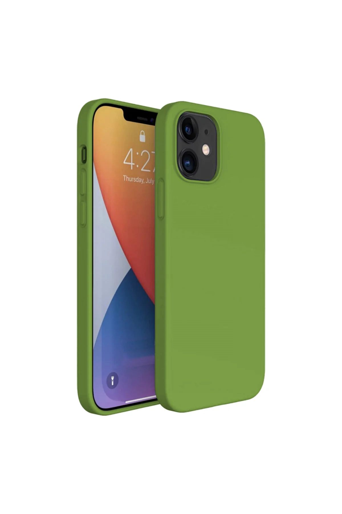 Apple iPhone 14 Plus 6.7'' İnce Mat Silikon Kılıf Yeşil