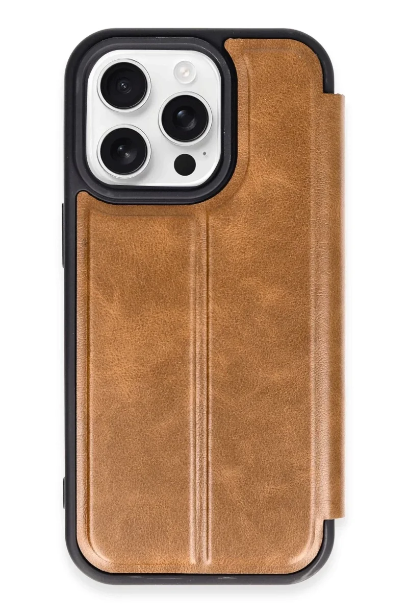 Apple iPhone 14 Pro Kılıf Flip Cover - Taba