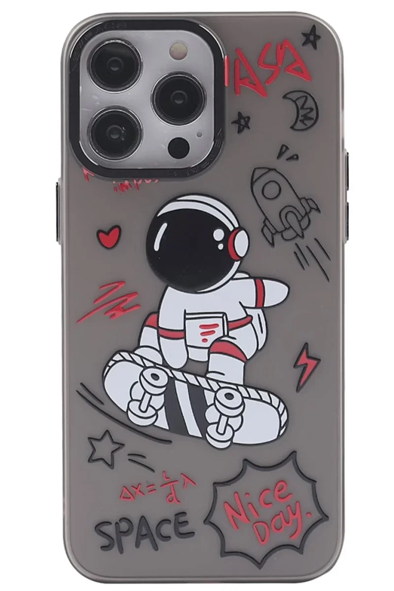 Apple iPhone 14 Pro Kılıf Prada Desenli Kapak - Prada Siyah - 1