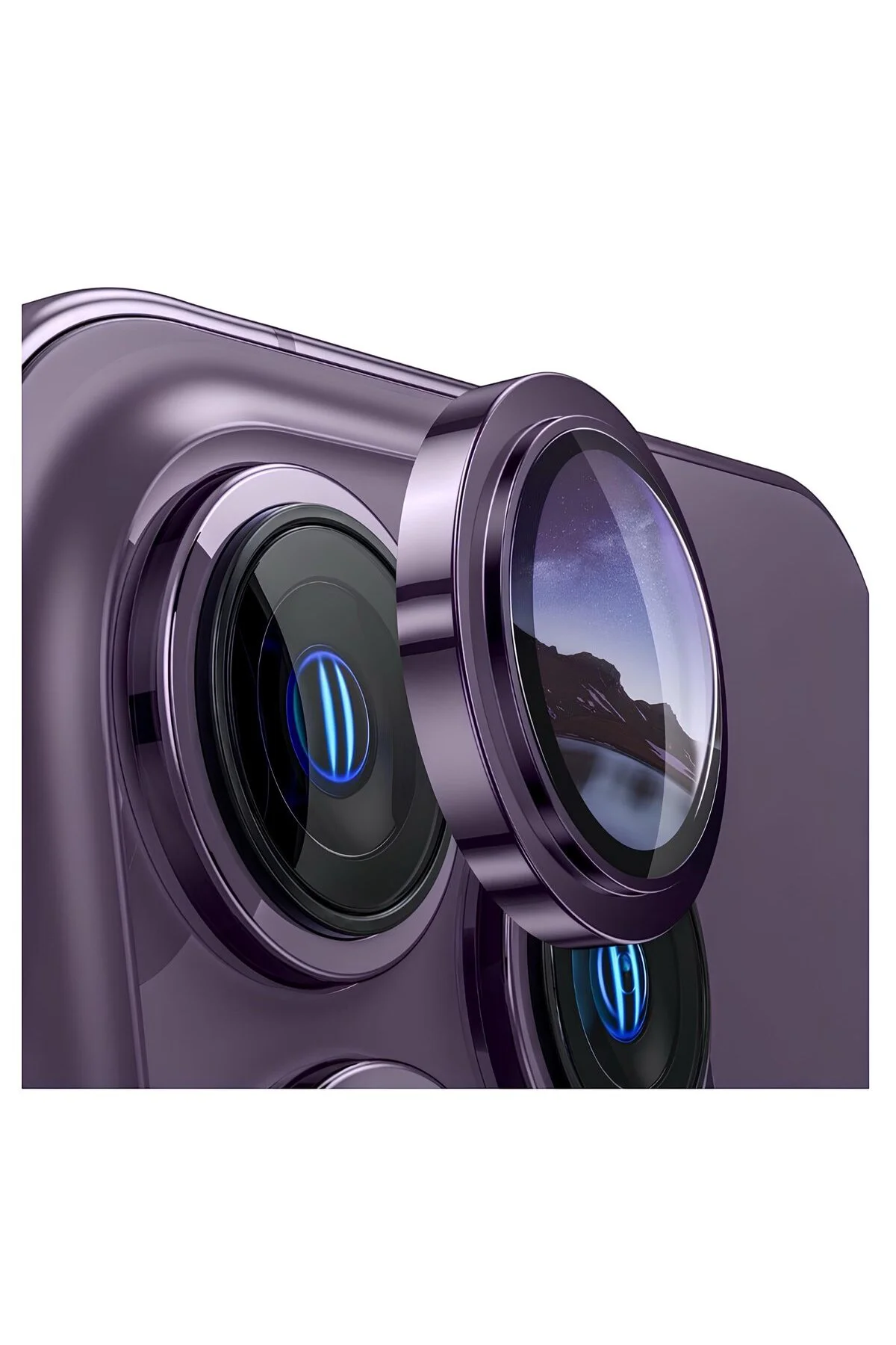 Apple iPhone 14 Pro Gerçek Cam Safir Lens Koruma Mor