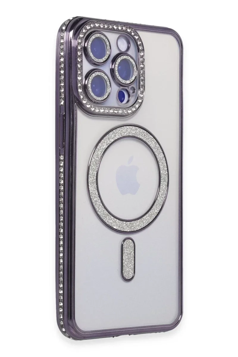 Apple iPhone 14 Pro Kılıf Joke Simli Magneticsafe Kılıf - Derin Mor Apple iPhone 14 Pro Kılıf Joke Simli Magneticsafe Kılıf - Derin Mor