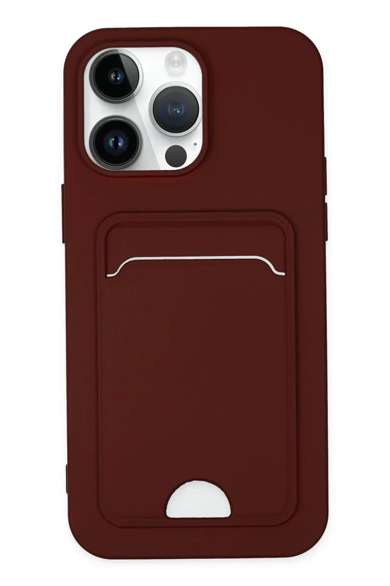 Apple iPhone 14 Pro Kılıf Kelvin Kartvizitli Silikon - Bordo Apple iPhone 14 Pro Kılıf Kelvin Kartvizitli Silikon - Bordo