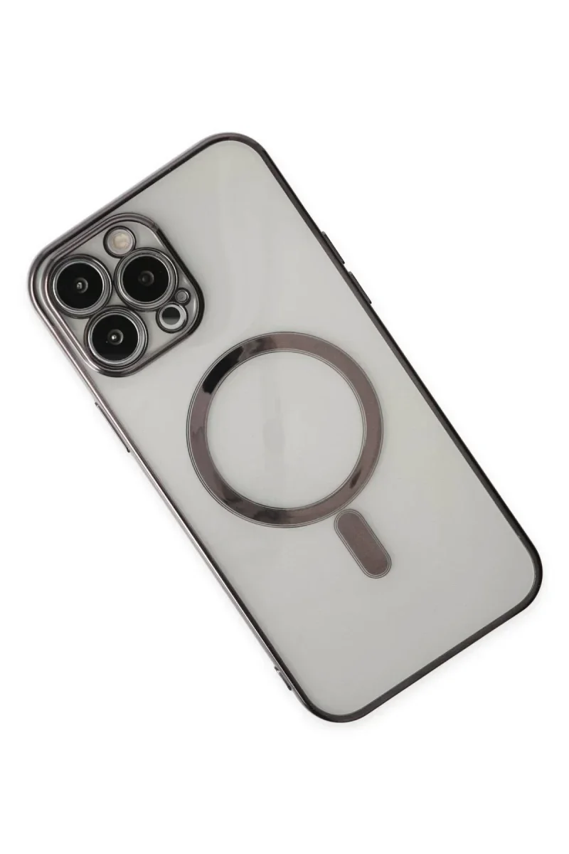 Apple iPhone 14 Pro Kılıf Magneticsafe Lazer Silikon - Siyah