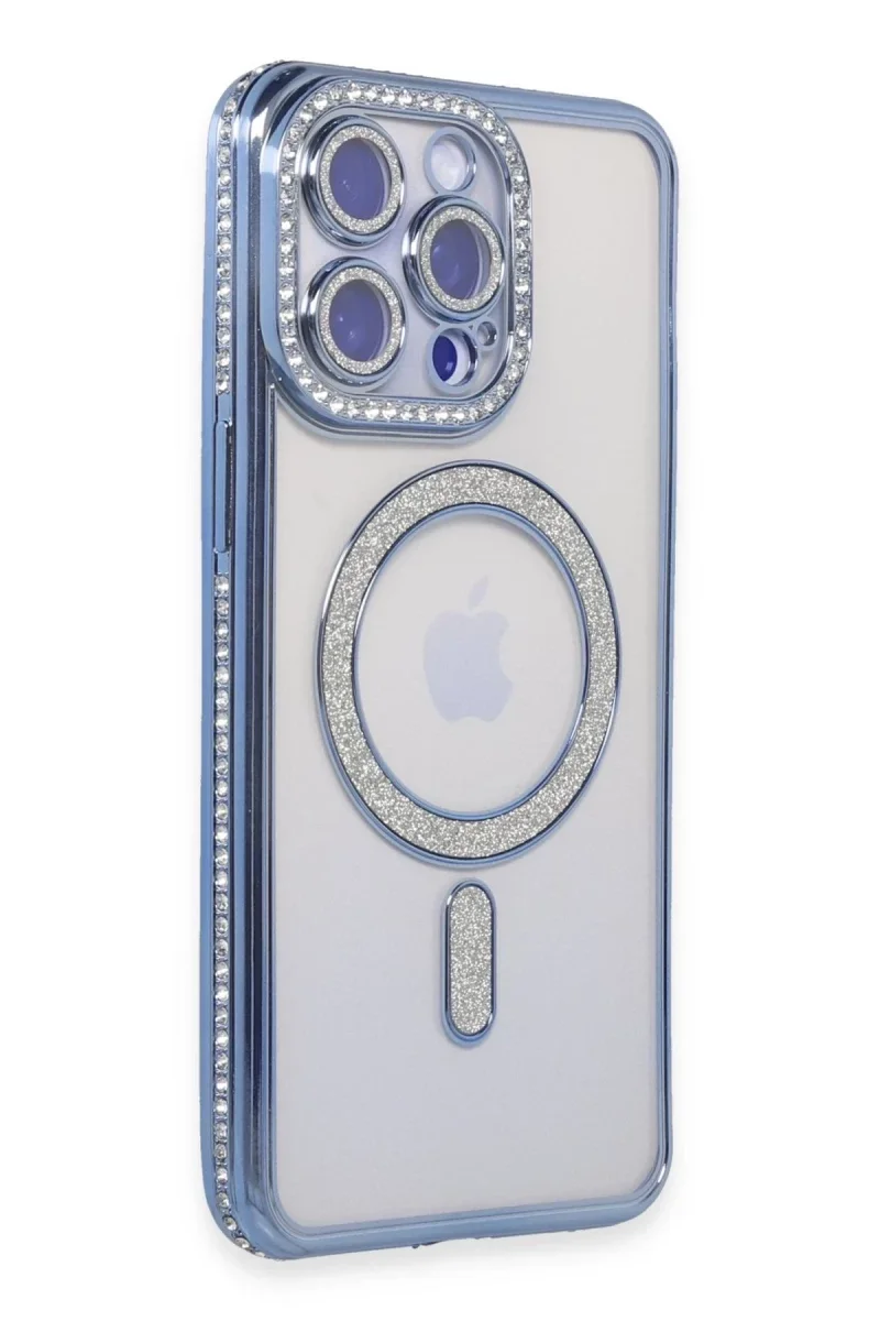 Apple iPhone 14 Pro Kılıf Joke Simli Magneticsafe Kılıf - Mavi Apple iPhone 14 Pro Kılıf Joke Simli Magneticsafe Kılıf - Mavi