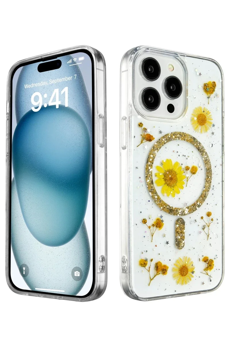Apple iPhone 14 Pro Max Kılıf Daisy Simli Magsafe Kapak - Gold Fiyatı, Yorumları ve Özellikleri