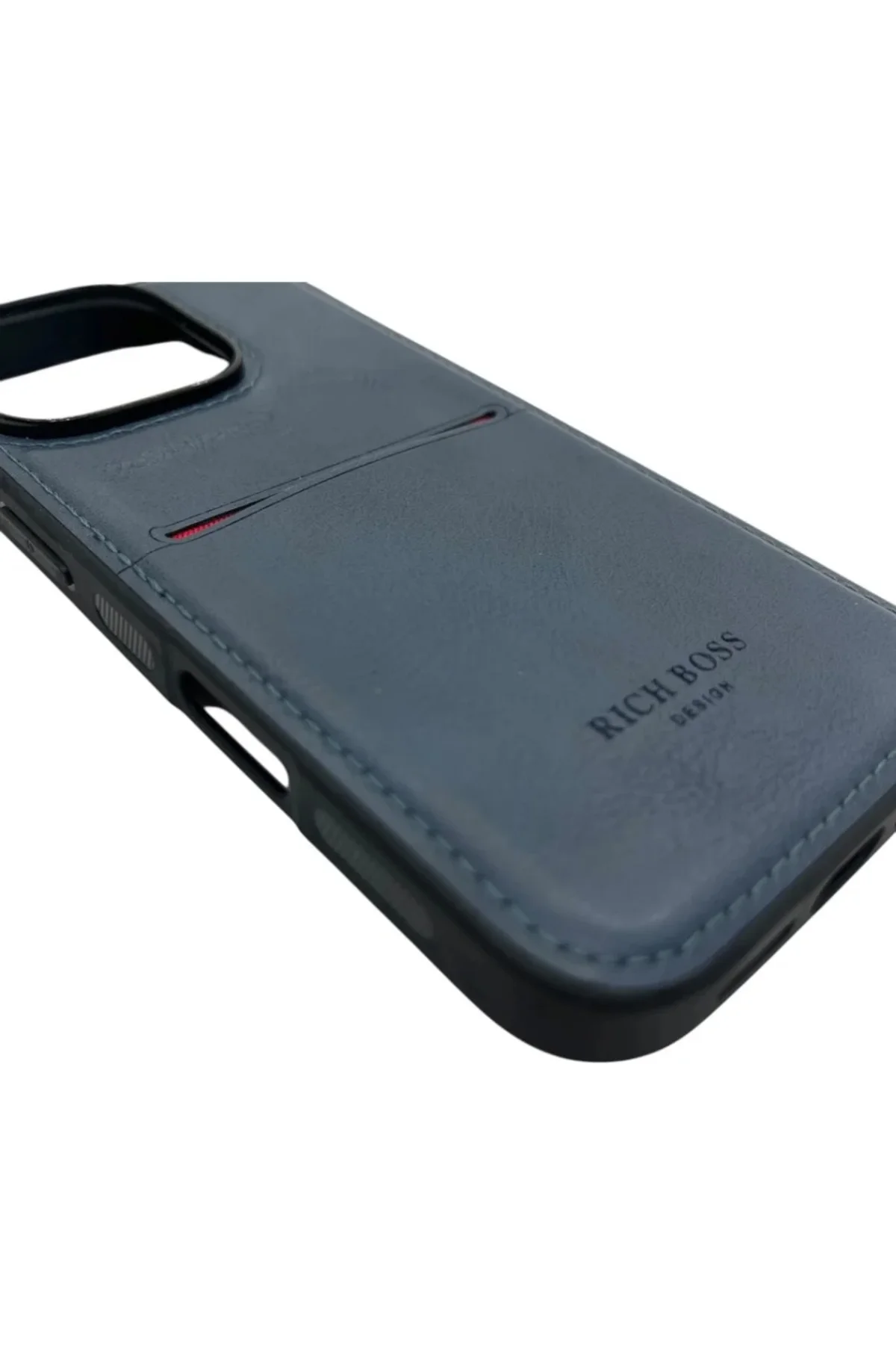 Apple iPhone 14 Pro Kartlıklı Rich Boss Lüx Deri Kılıf Koyu Kırmızı