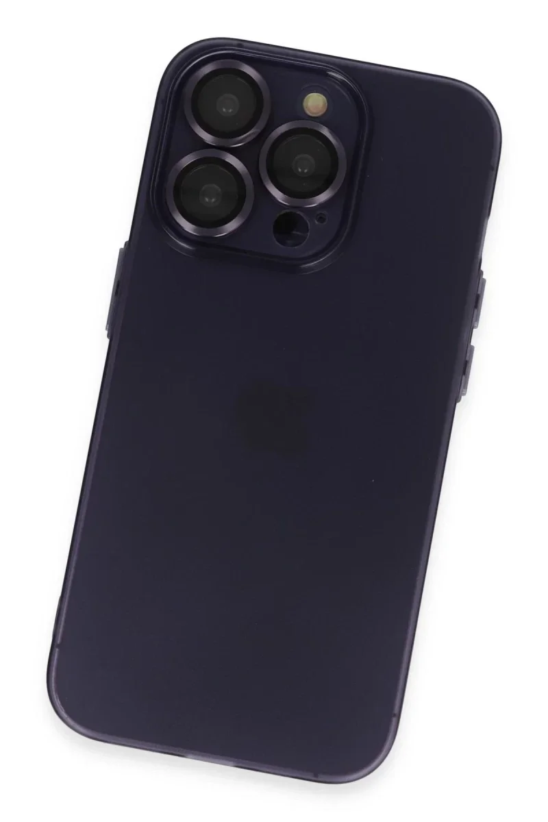 Apple iPhone 14 Pro Max Kılıf Luko Lens Silikon - Derin Mor