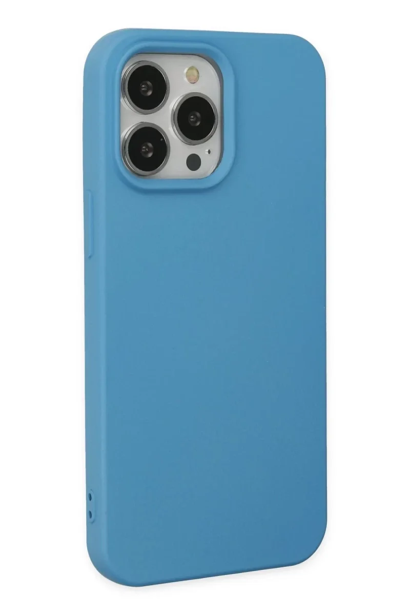 Apple iPhone 14 Pro Kılıf Nano içi Kadife Silikon - Mavi Apple iPhone 14 Pro Kılıf Nano içi Kadife Silikon - Mavi