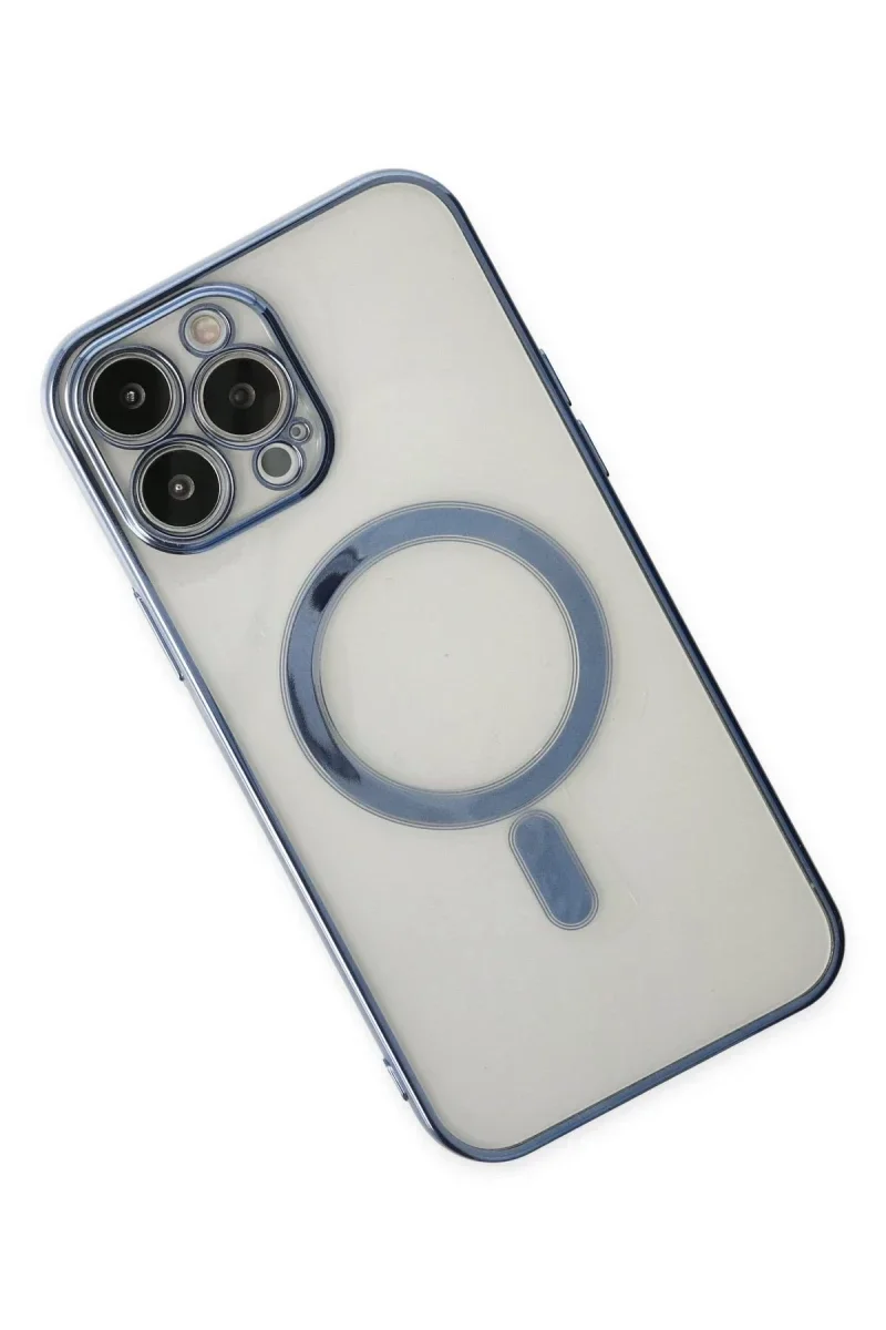 Apple iPhone 14 Pro Kılıf Magneticsafe Lazer Silikon - Sierra Blue