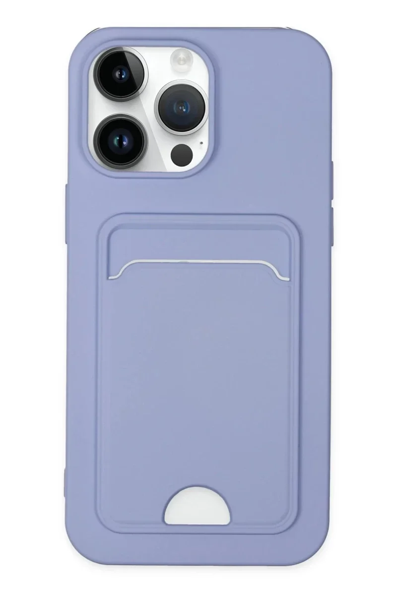 Apple iPhone 14 Pro Kılıf Kelvin Kartvizitli Silikon - Lila Apple iPhone 14 Pro Kılıf Kelvin Kartvizitli Silikon - Lila