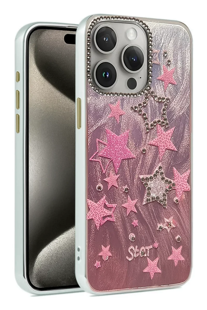 Apple iPhone 14 Pro Kılıf Blade Aynalı Desenli Kapak - Desen 7