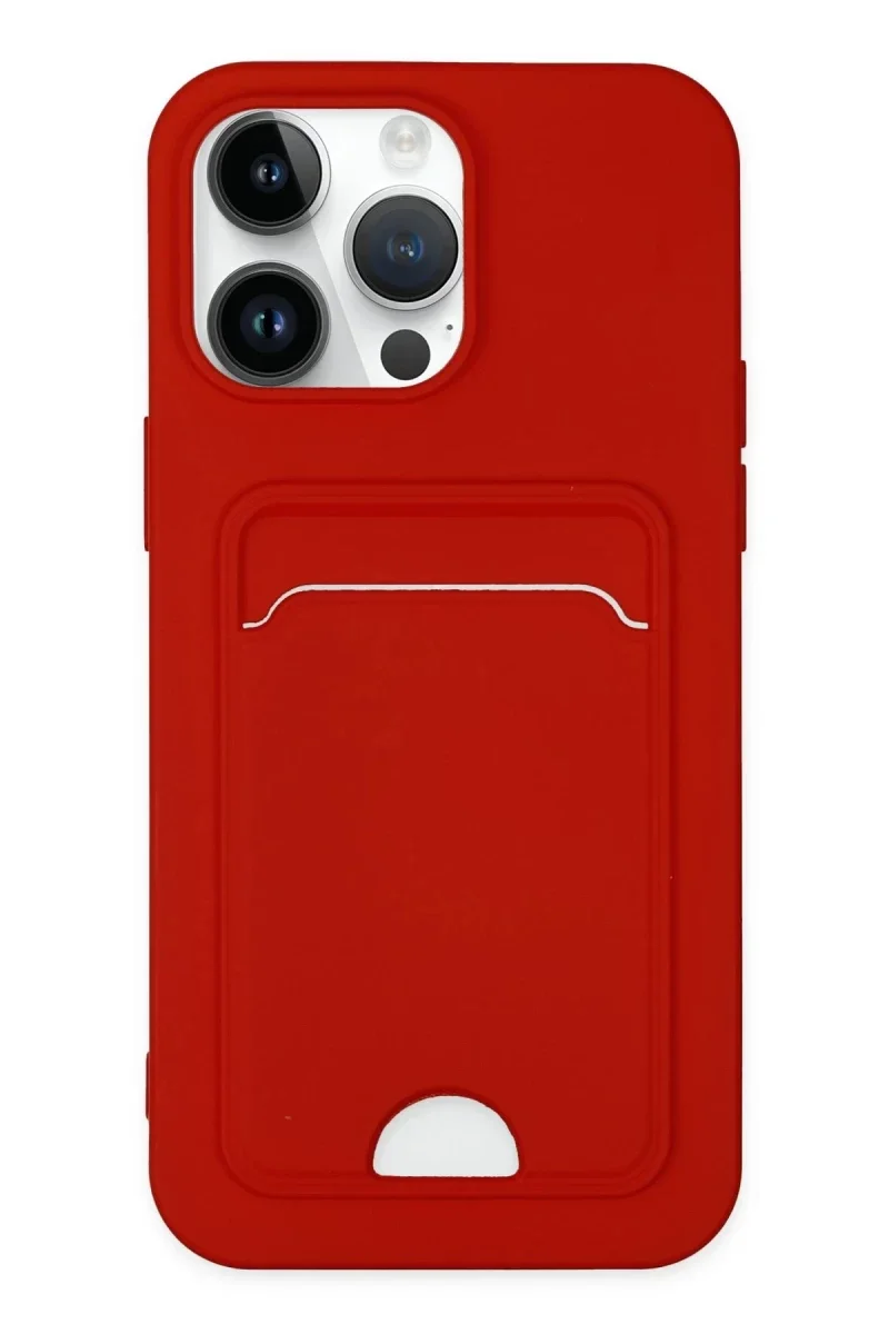 Apple iPhone 14 Pro Kılıf Kelvin Kartvizitli Silikon - Kırmızı Apple iPhone 14 Pro Kılıf Kelvin Kartvizitli Silikon - Kırmızı