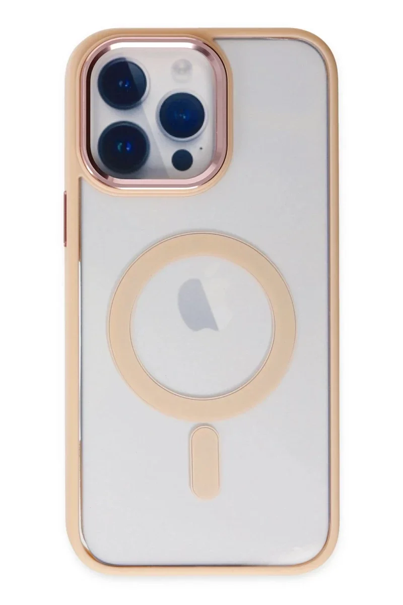 Apple iPhone 14 Pro Kılıf Room Magneticsafe Silikon - Pudra
