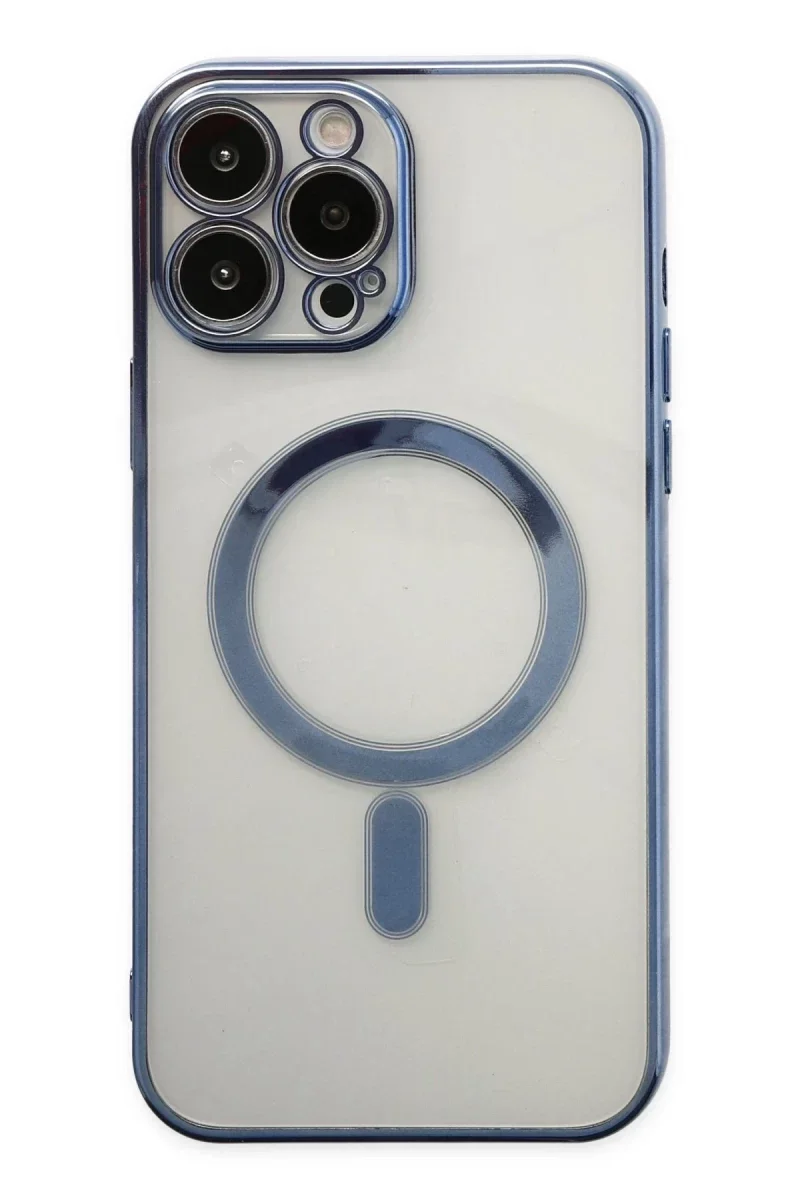 Apple iPhone 14 Pro Kılıf Magneticsafe Lazer Silikon - Sierra Blue