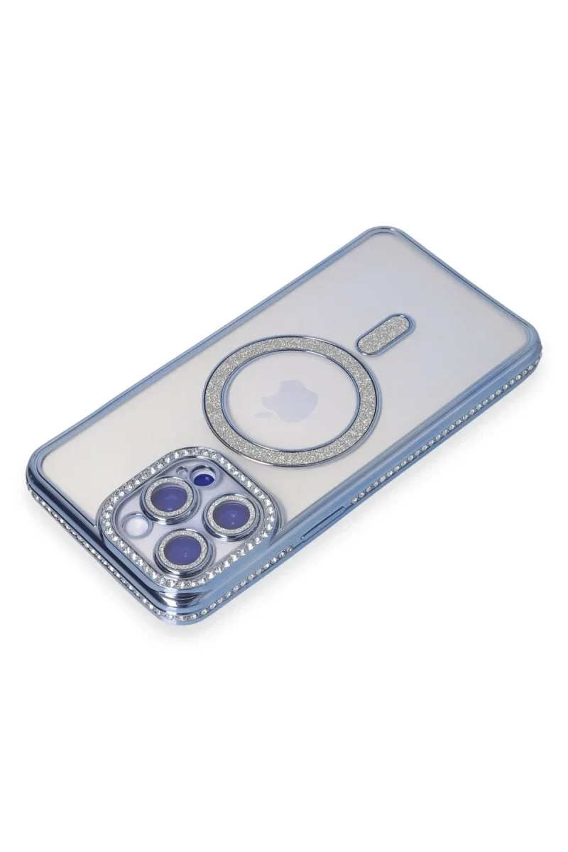 Apple iPhone 14 Pro Kılıf Joke Simli Magneticsafe Kılıf - Mavi Apple iPhone 14 Pro Kılıf Joke Simli Magneticsafe Kılıf - Mavi