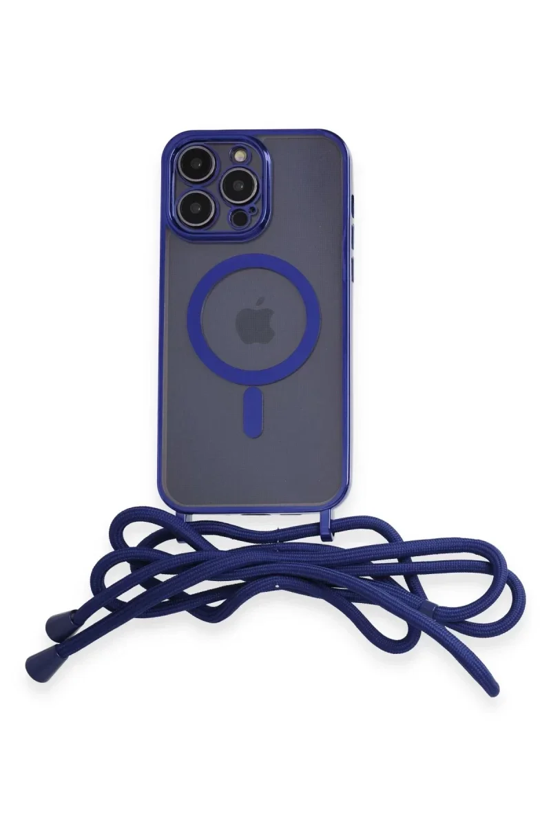 Apple iPhone 14 Pro Kılıf Divo Lazer Askılı Magsafe Kapak - Mavi Apple iPhone 14 Pro Kılıf Divo Lazer Askılı Magsafe Kapak - Mavi