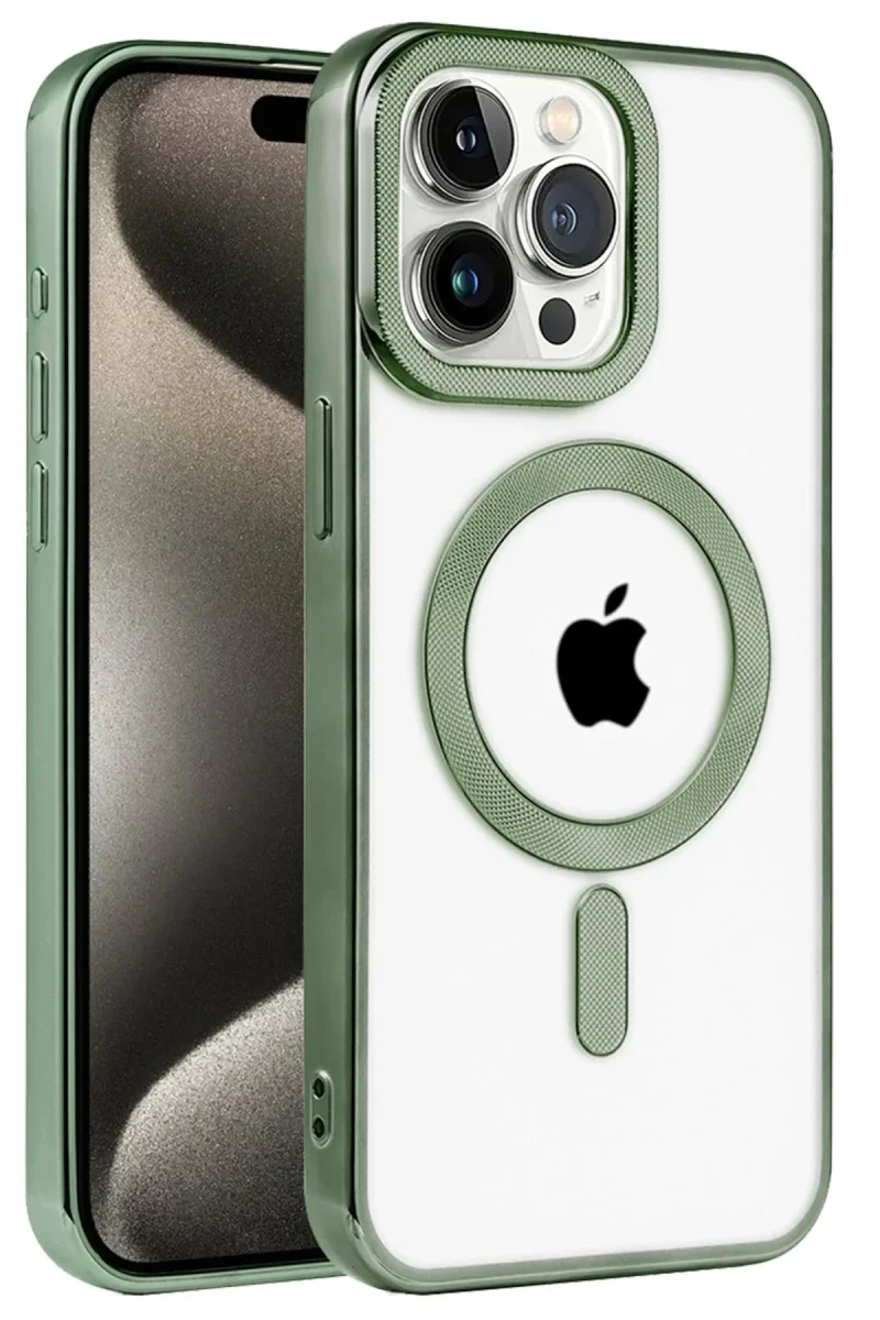 Apple iPhone 14 Pro Max Kılıf Kronos Magsafe Kapak - Koyu Yeşil