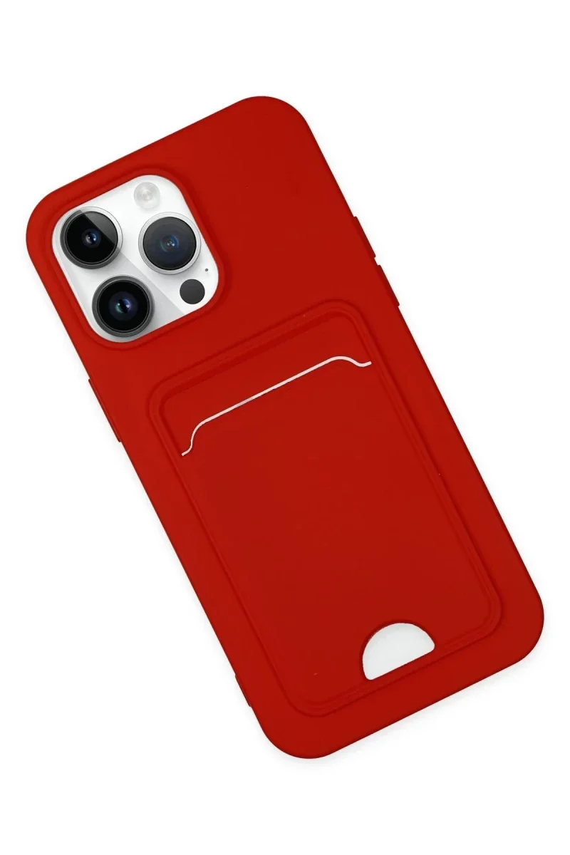 Apple iPhone 14 Pro Kılıf Kelvin Kartvizitli Silikon - Kırmızı Apple iPhone 14 Pro Kılıf Kelvin Kartvizitli Silikon - Kırmızı