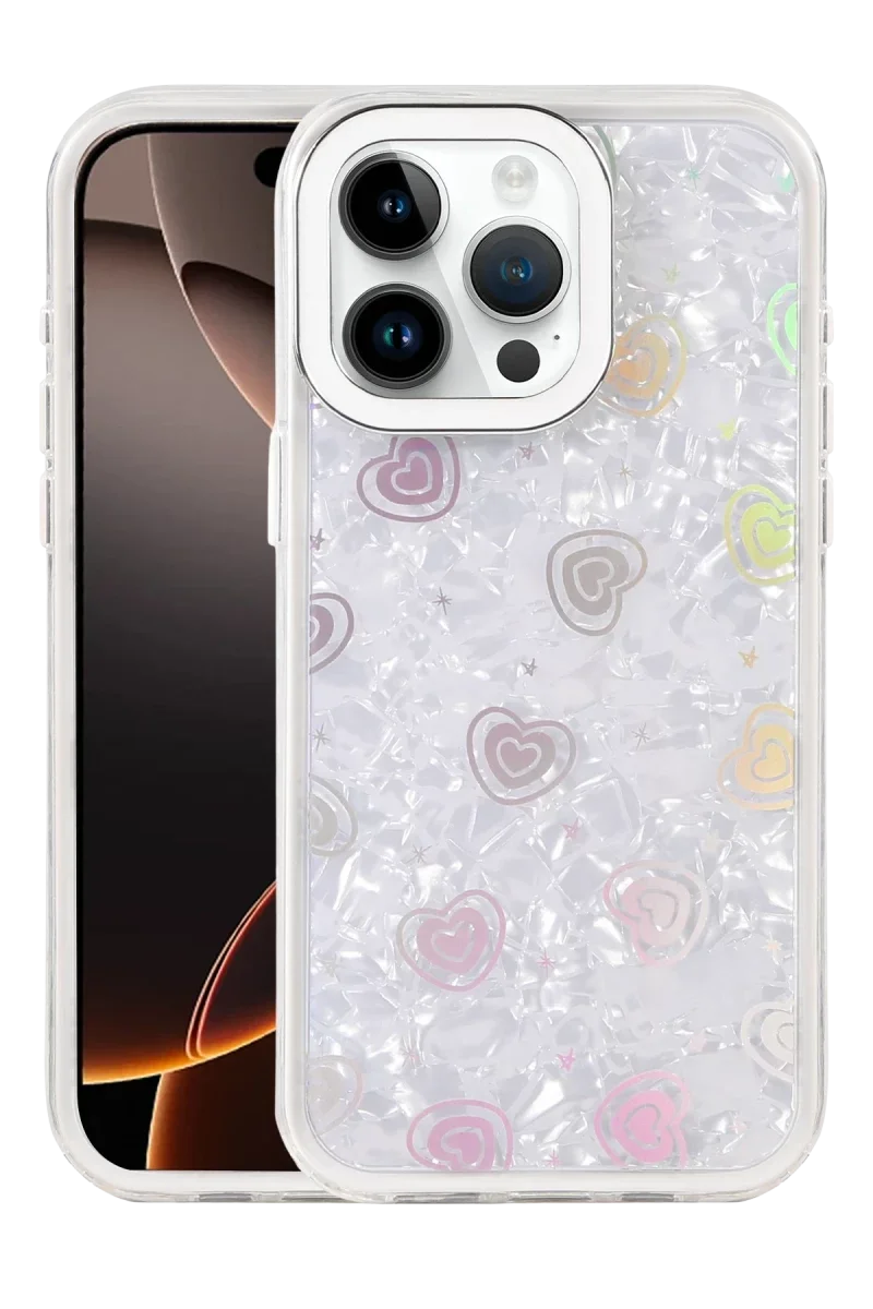 Apple iPhone 14 Pro Max Lumi Desenli Kapak - Beyaz