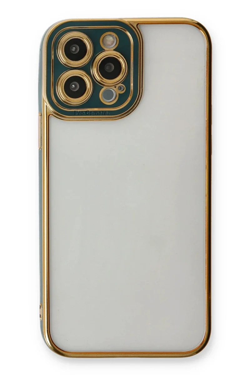 Apple iPhone 14 Pro Kılıf Liva Lens Silikon - Yeşil
