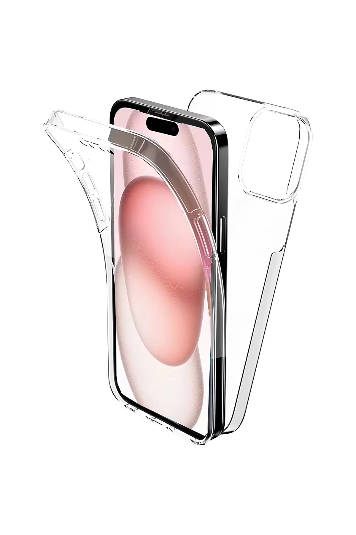 Apple iPhone 14 Pro 6.1'' Çift Taraflı Silikon Kılıf Şeffaf