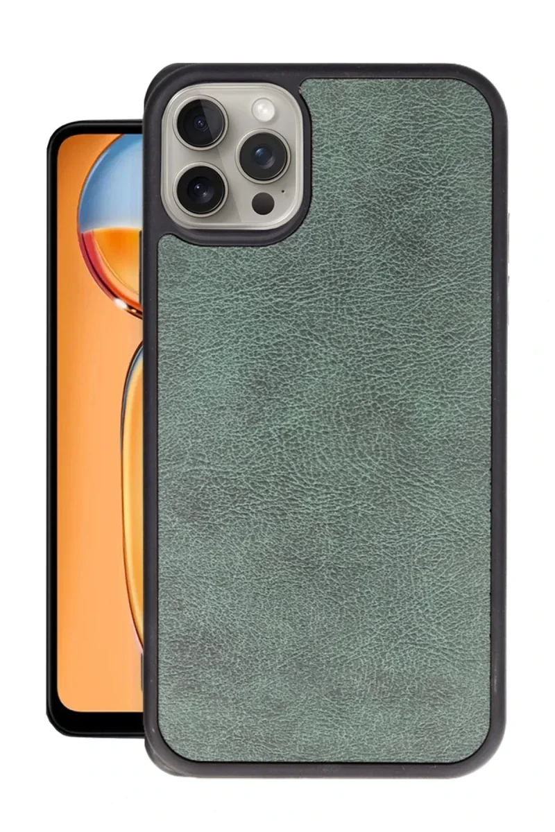 Apple iPhone 14 Pro Max Kılıf Aras Deri Kapak - Koyu Yeşil