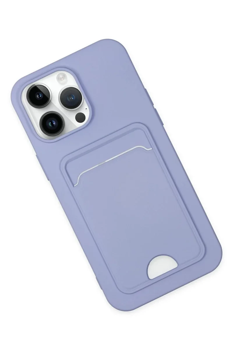 Apple iPhone 14 Pro Kılıf Kelvin Kartvizitli Silikon - Lila Apple iPhone 14 Pro Kılıf Kelvin Kartvizitli Silikon - Lila