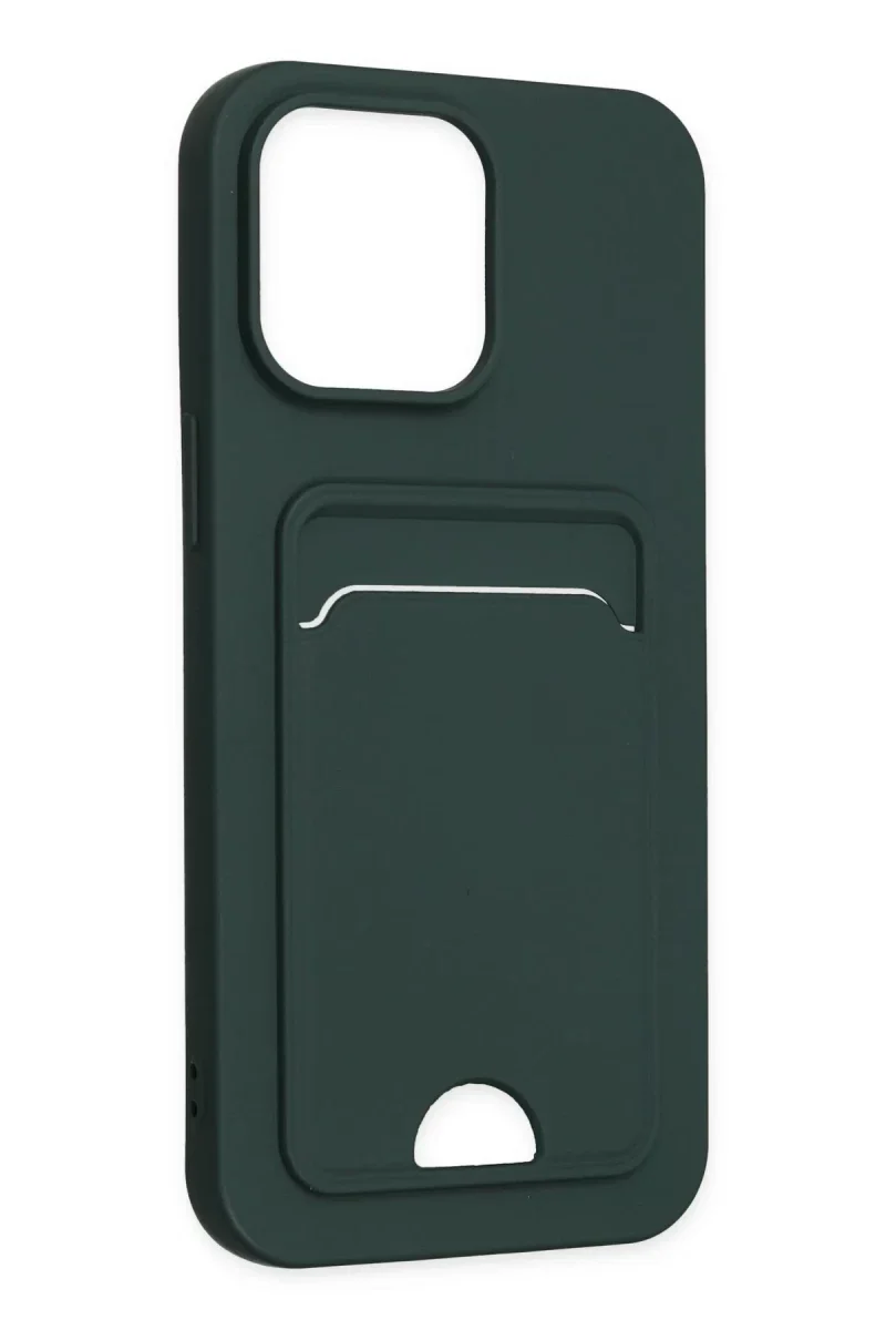 Apple iPhone 14 Pro Kılıf Kelvin Kartvizitli Silikon - Koyu Yeşil Apple iPhone 14 Pro Kılıf Kelvin Kartvizitli Silikon - Koyu Yeşil