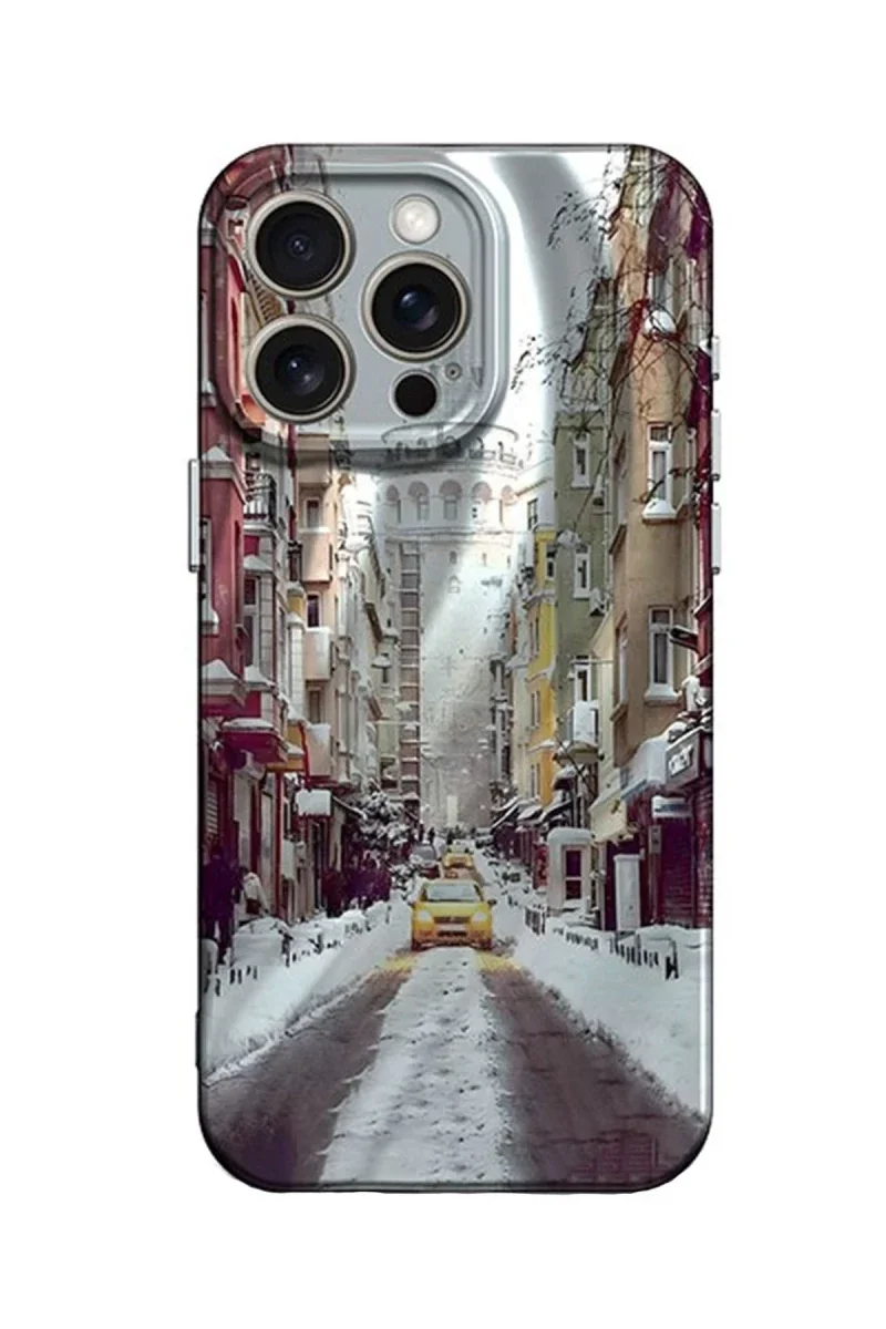 Apple iPhone 14 Pro Kılıf Crew Desenli Kapak - Galata Kulesi Apple iPhone 14 Pro Kılıf Crew Desenli Kapak - Galata Kulesi