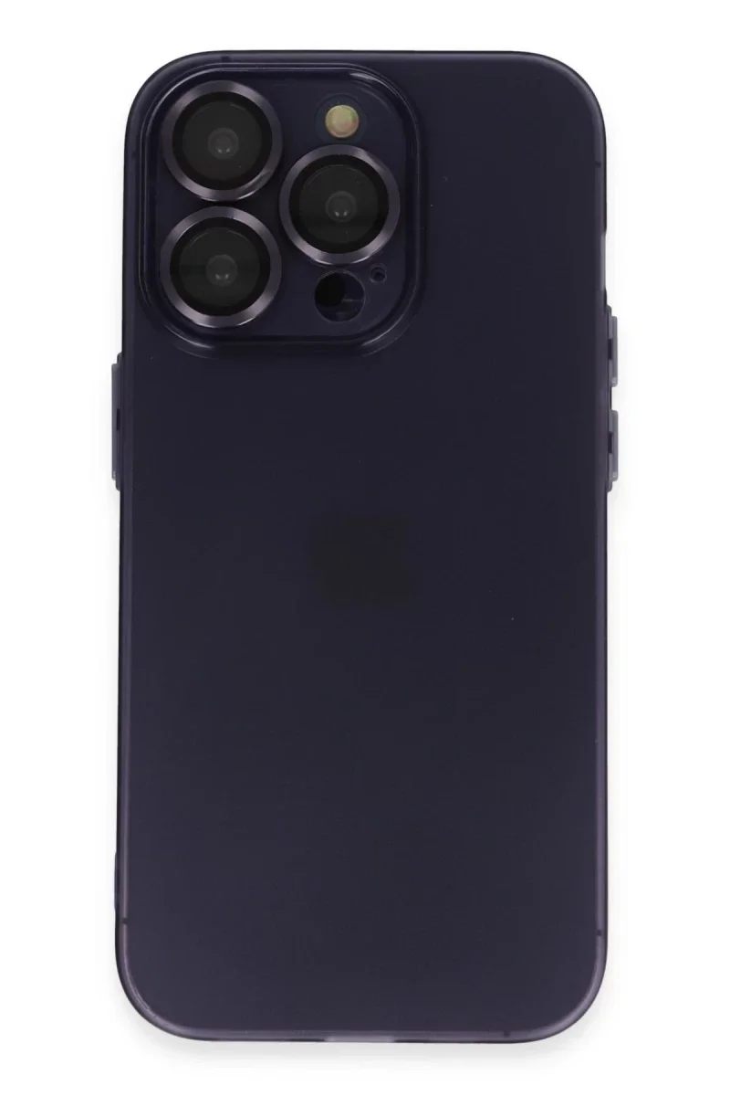 Apple iPhone 14 Pro Max Kılıf Luko Lens Silikon - Derin Mor