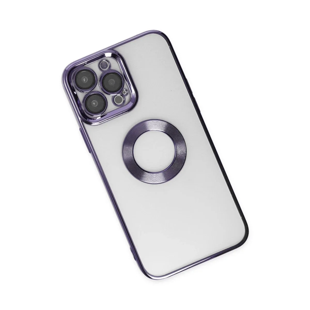 Apple iPhone 14 Pro Kılıf Slot Silikon - Mor - Görsel 3