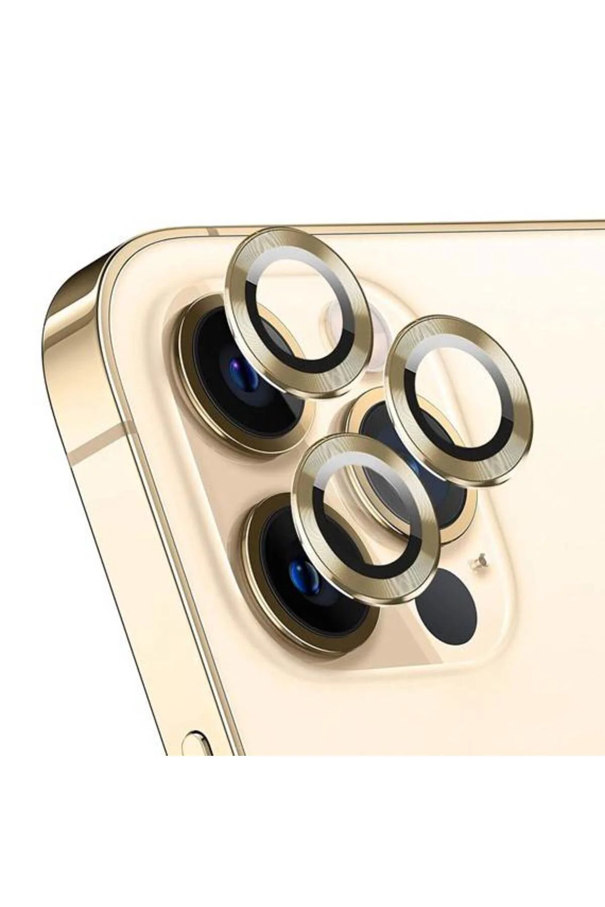 Apple iPhone 14 Pro 6.1'' Metal Çerçeveli Kamera Koruma Lensi Gold