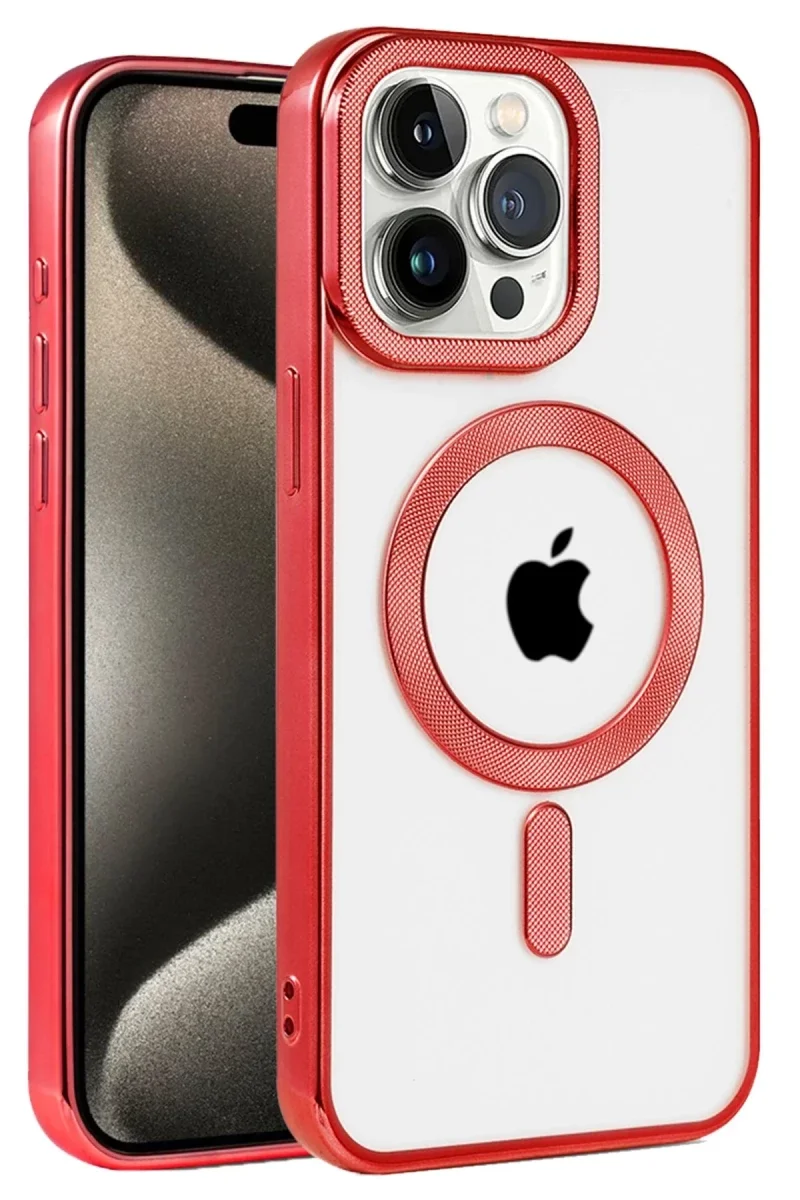 Apple iPhone 14 Pro Max Kılıf Kronos Magsafe Kapak - Kırmızı