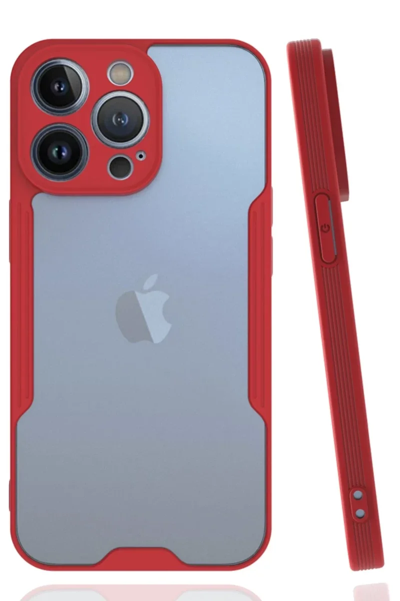 Apple iPhone 14 Pro Kılıf Platin Silikon - Kırmızı