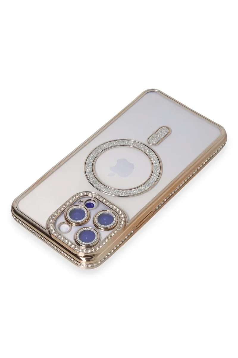 Apple iPhone 14 Pro Kılıf Joke Simli Magneticsafe Kılıf - Gold Apple iPhone 14 Pro Kılıf Joke Simli Magneticsafe Kılıf - Gold