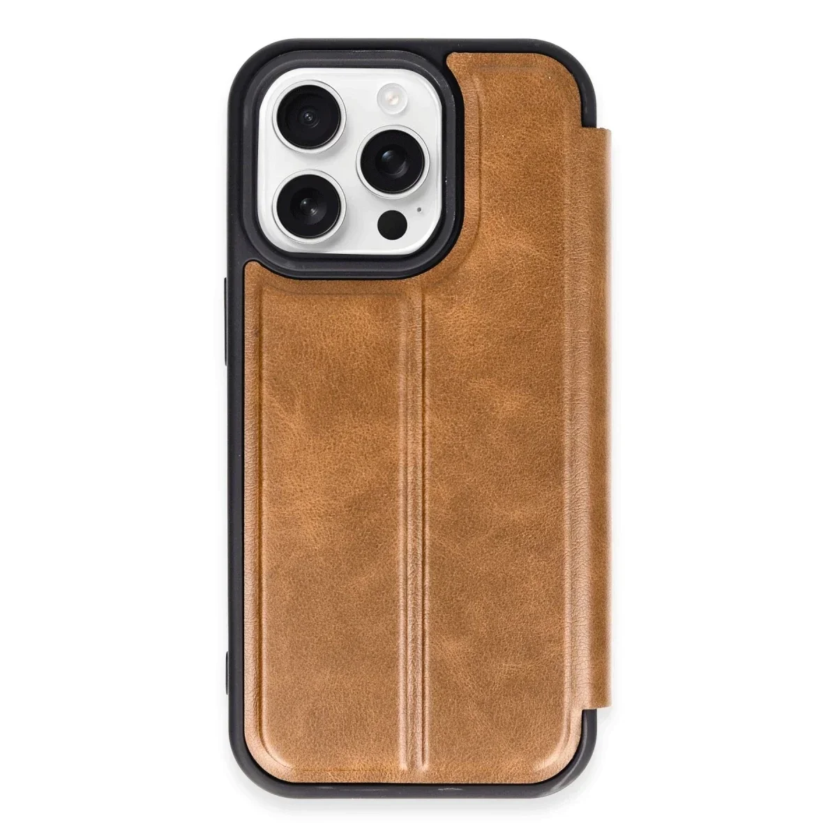 Apple iPhone 14 Pro Max Kılıf Flip Cover - Taba
