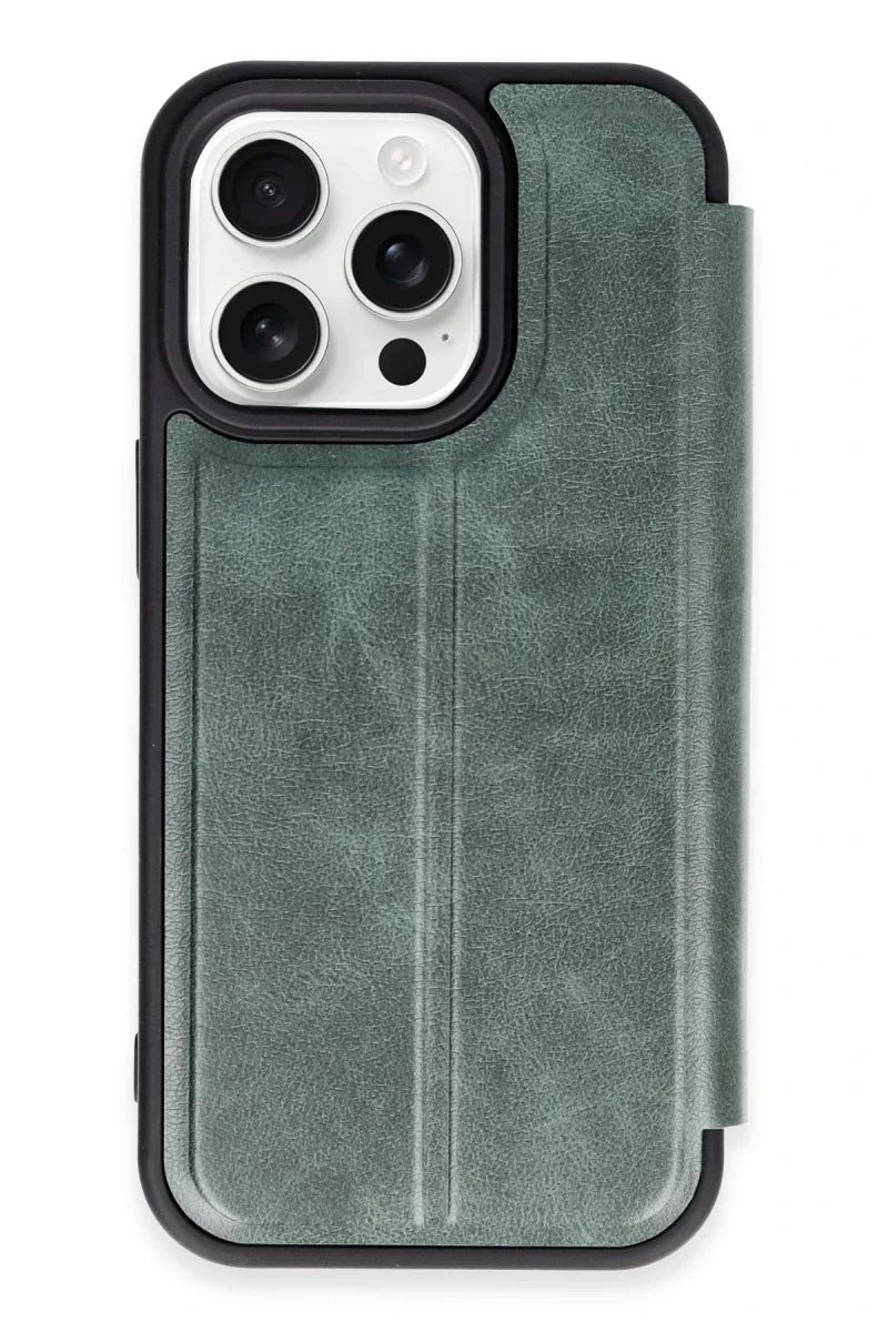 Apple iPhone 14 Pro Max Kılıf Flip Cover - Koyu Yeşil Apple iPhone 14 Pro Max Kılıf Flip Cover - Koyu Yeşil