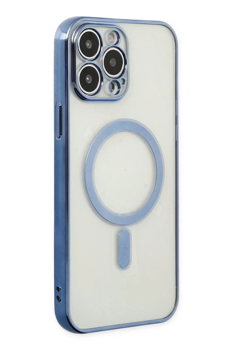 Apple iPhone 14 Pro Kılıf Magneticsafe Lazer Silikon - Sierra Blue