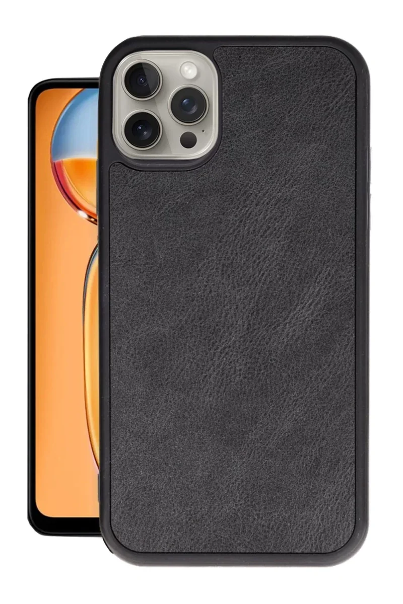 Apple iPhone 14 Pro Max Kılıf Aras Deri Kapak - Siyah Apple iPhone 14 Pro Max Kılıf Aras Deri Kapak - Siyah
