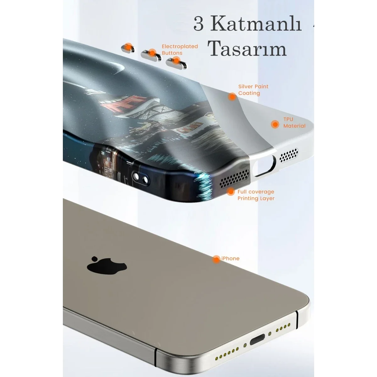 Apple iPhone 14 Pro Kılıf Crew Desenli Kapak - Kapadokya - Görsel 4