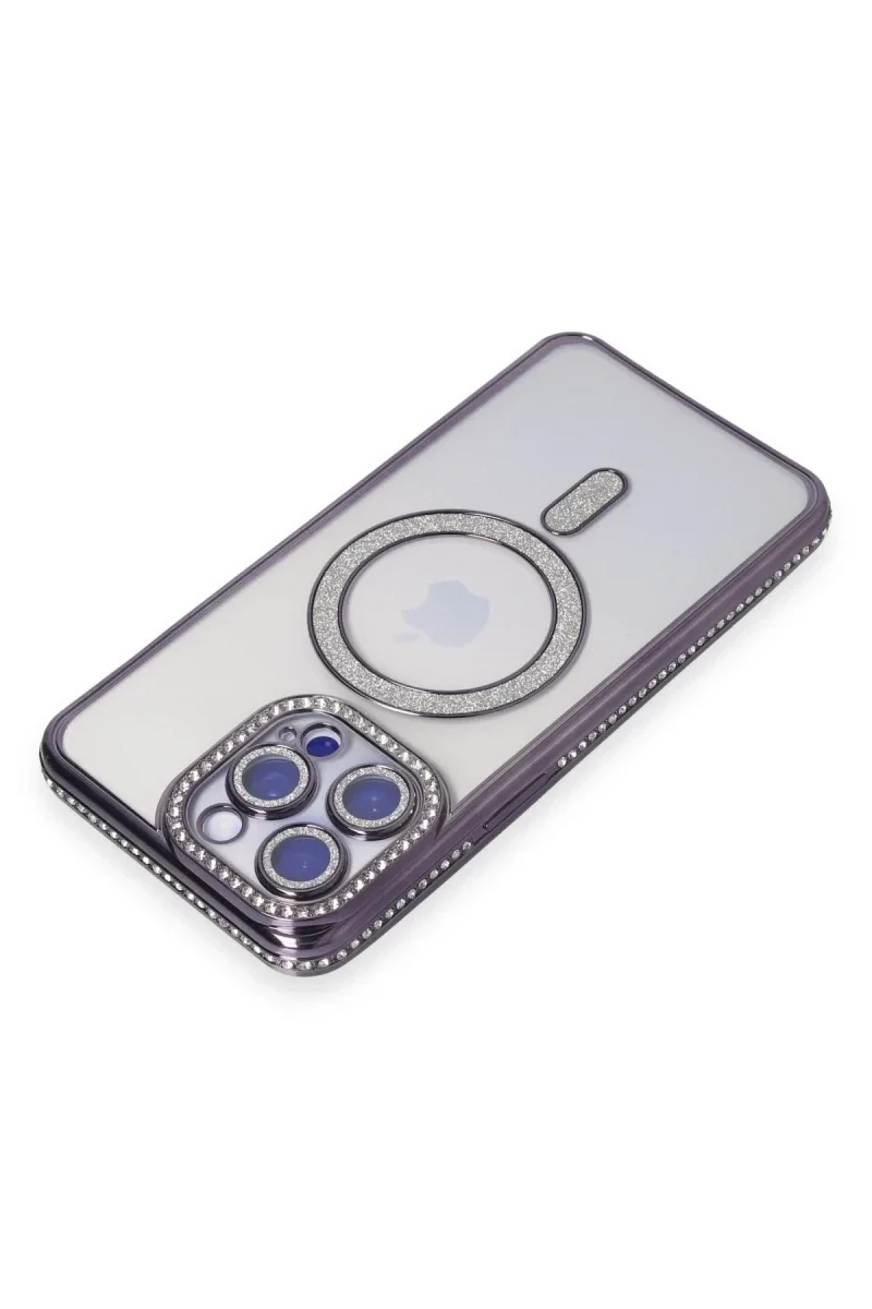 Apple iPhone 14 Pro Kılıf Joke Simli Magneticsafe Kılıf - Derin Mor Apple iPhone 14 Pro Kılıf Joke Simli Magneticsafe Kılıf - Derin Mor