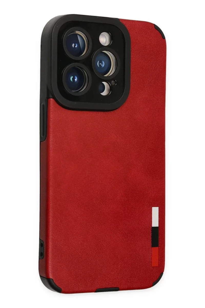 Apple iPhone 14 Pro Kılıf Loop Deri Silikon - Kırmızı Apple iPhone 14 Pro Kılıf Loop Deri Silikon - Kırmızı
