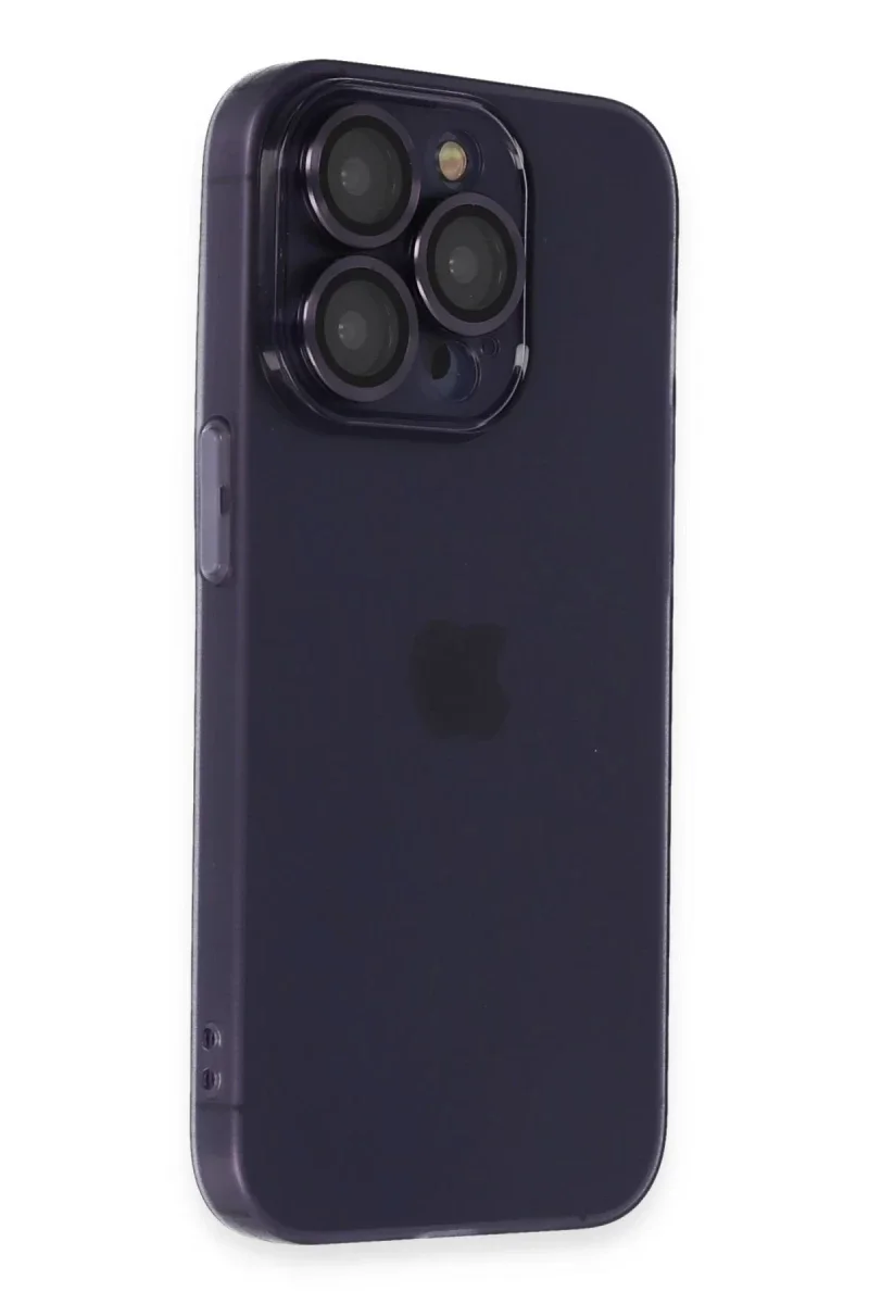 Apple iPhone 14 Pro Max Kılıf Luko Lens Silikon - Derin Mor
