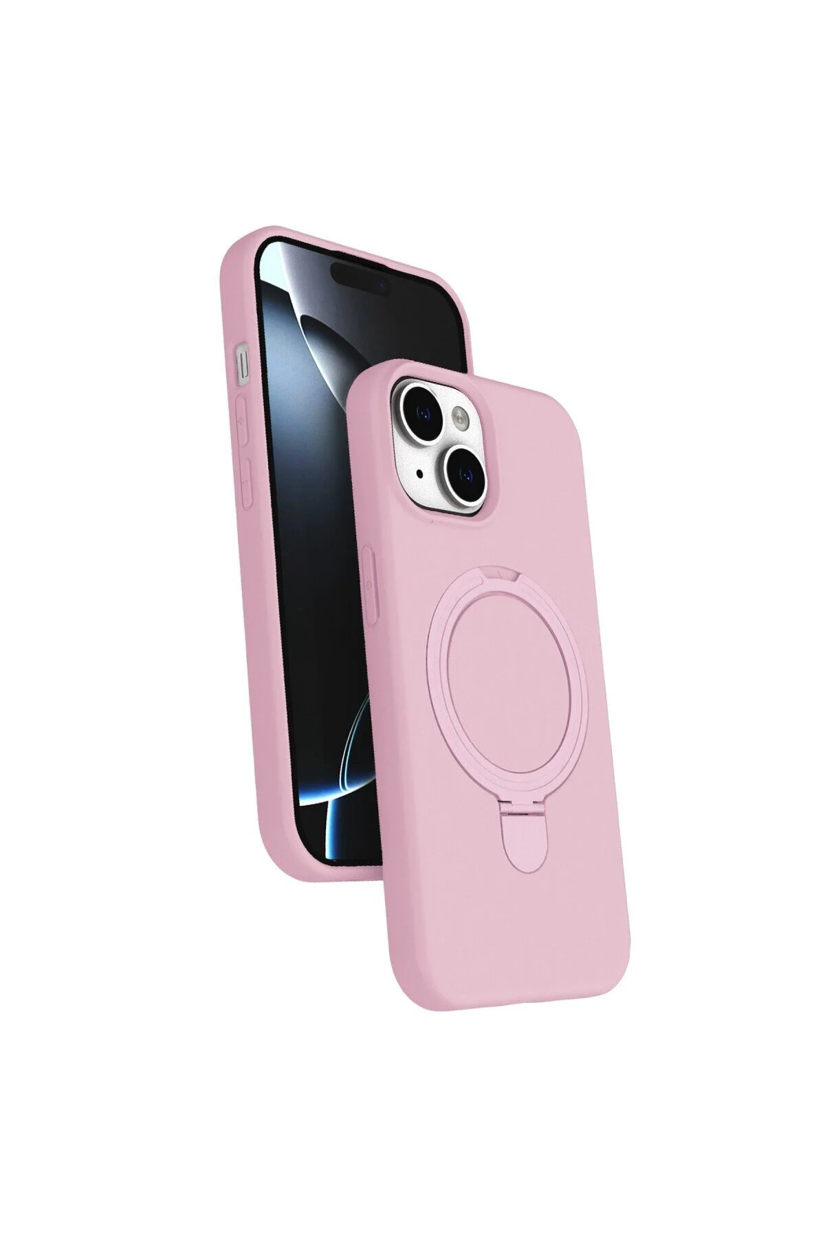 Apple İphone 14 Regal Magsafe Standlı Kapak - Açık Pembe Apple İphone 14 Regal Magsafe Standlı Kapak - Açık Pembe