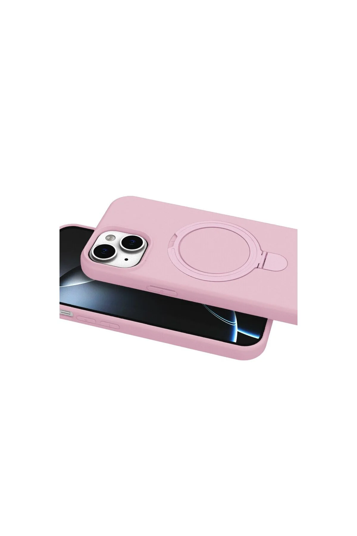 Apple İphone 14 Regal Magsafe Standlı Kapak - Açık Pembe Apple İphone 14 Regal Magsafe Standlı Kapak - Açık Pembe