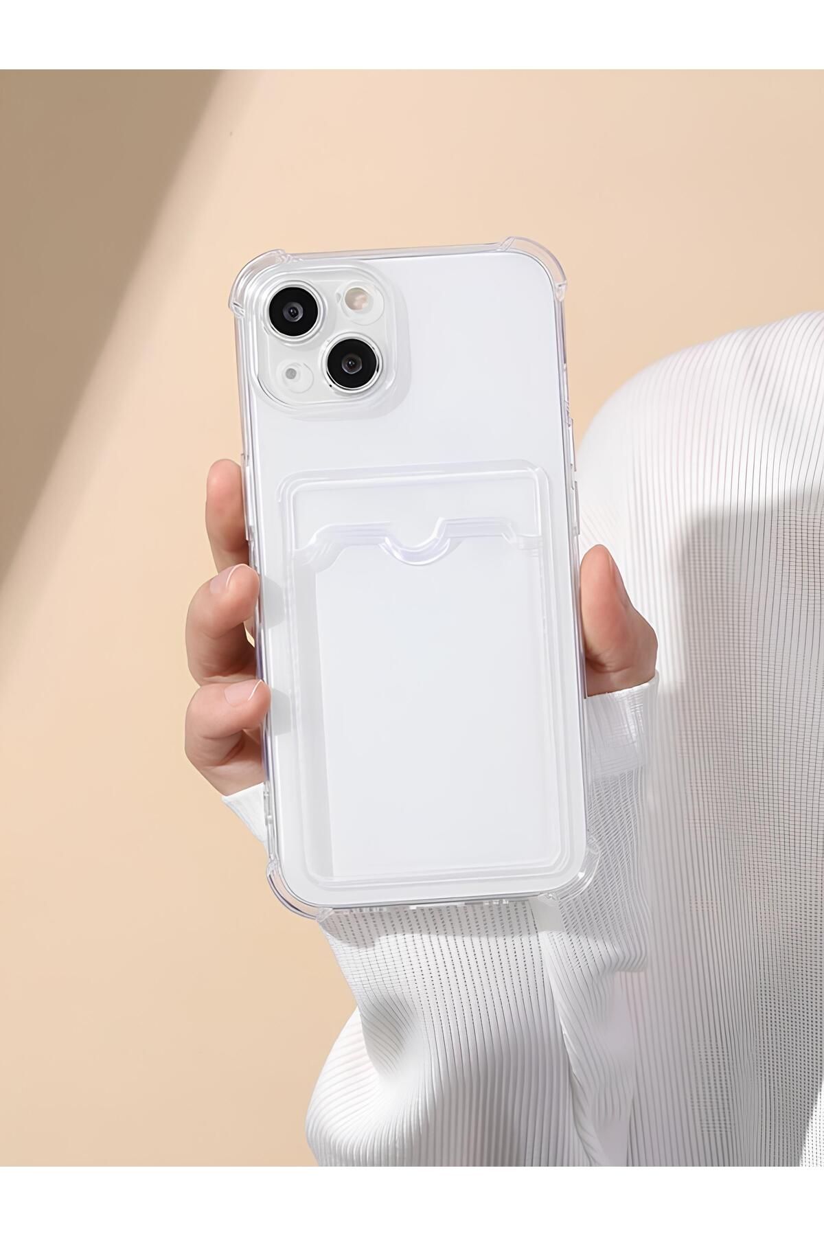 Piyasasepeti Apple İphone 14 Transparent Kartlıklı Antişok Kılıf Şeffaf