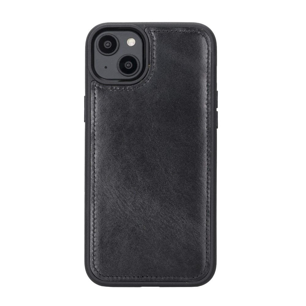 Apple iPhone 14 Plus Uyumlu Deri Cüzdanlı Kılıf MWWN RST1 Siyah