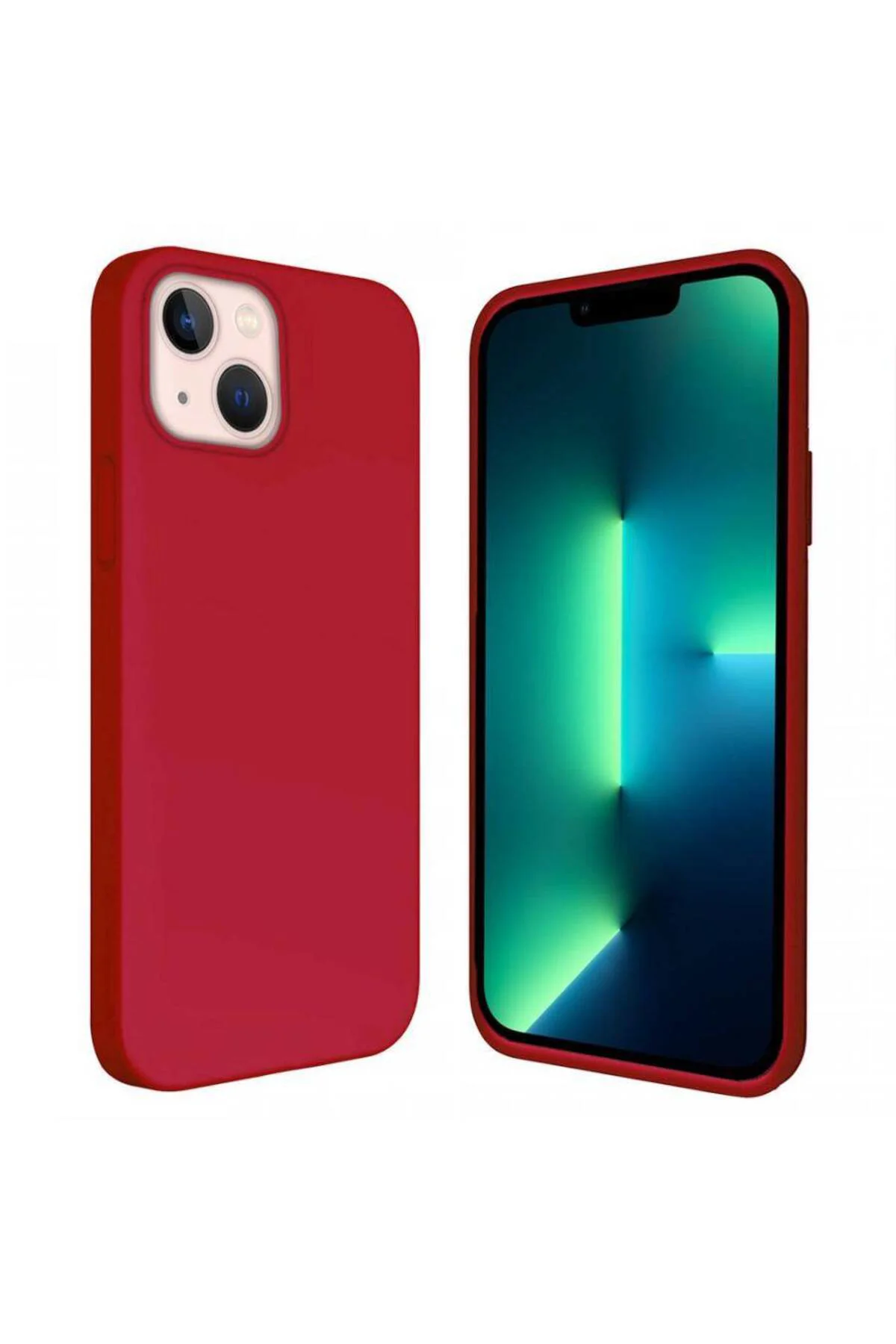 Apple iPhone 15 6.1'' İçi Kadife Silikon Kılıf Kırmızı